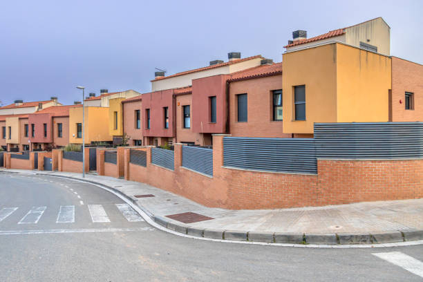 istock Modern row houses in earth colors 2076014975