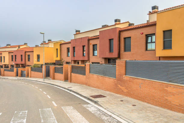 istock Modern row houses in earth colors 2076015495