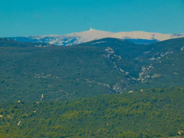 Photo of the magnificent and mythical mountain of Mont Ventoux in the Vaucluse. This photograph was taken in Provence in France.