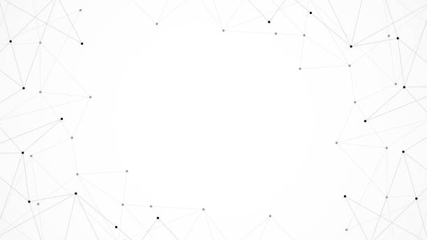 illustrazioni stock, clip art, cartoni animati e icone di tendenza di vector illustration of minimalistic design with connecting the dots and lines. abstract geometric background of science and technology concept - nodo