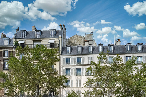 Paris, beautiful building boulevard de Port-Royal, in the 5e arrondissement, a luxury district