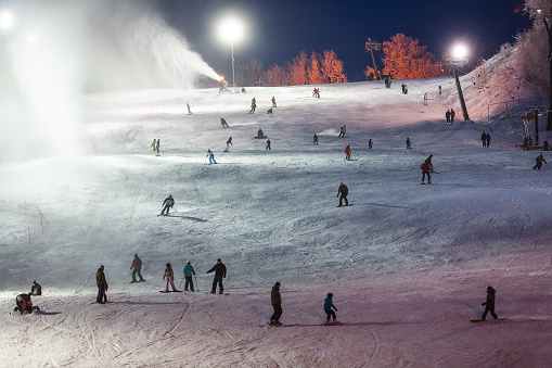 Ski track in Sigulda in the evening