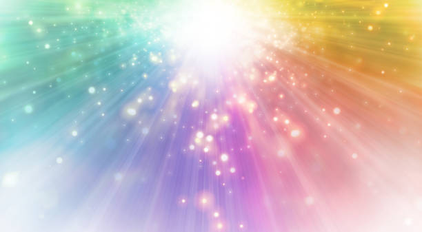 istock Background of particles and sacred rays falling from the sky, colorful 2076054396