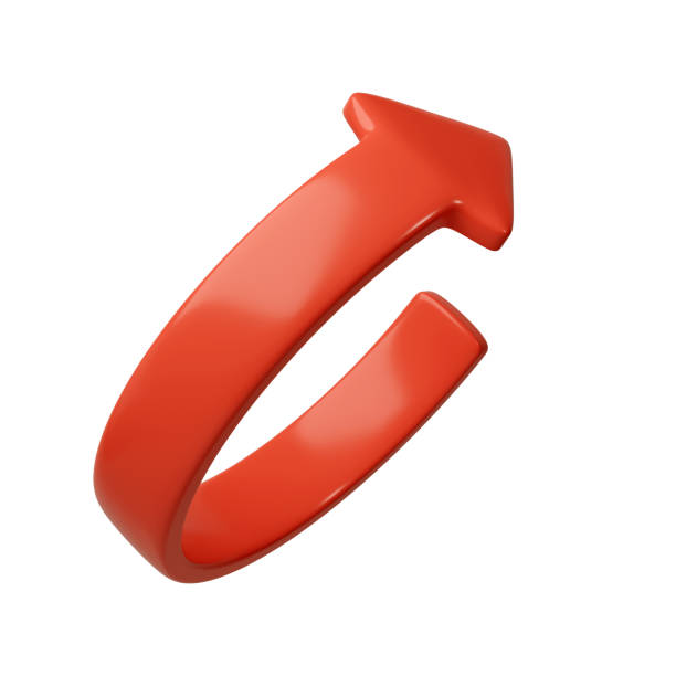 istock Red 3d circle arrows up direction. Arrow sign or icon for web button and interface and navigation design illustration 2076062153