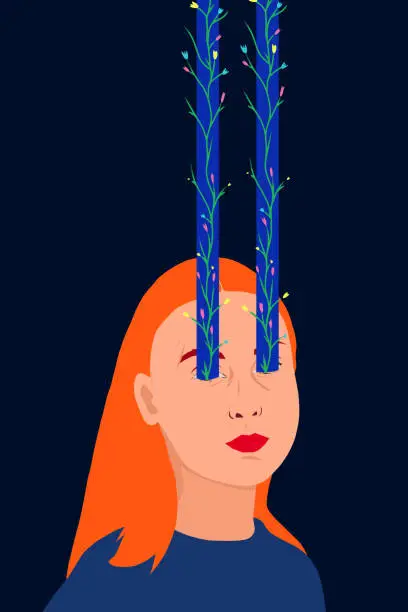 Vector illustration of Woman in distress - concept