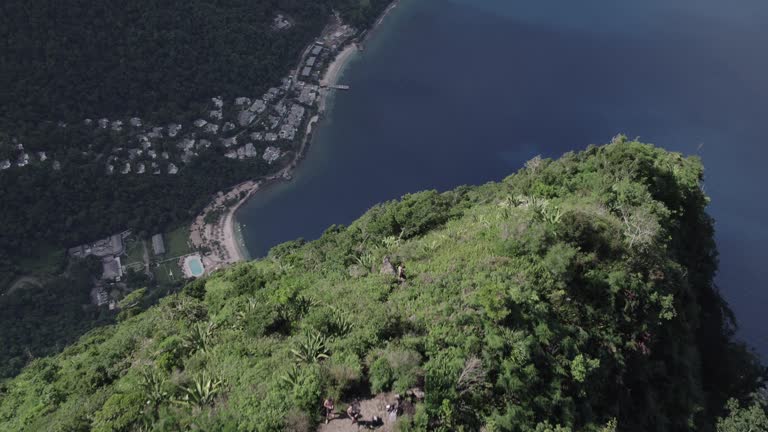 Aerial  of Gros Piton and Petit Piton on St. Lucia from the peak