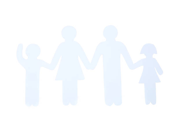 Family figures isolated on white background