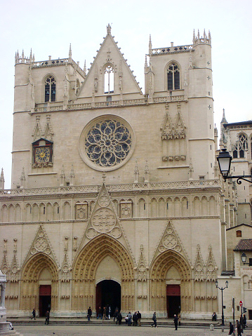 View of the cathedral on a day. Lyon. France.