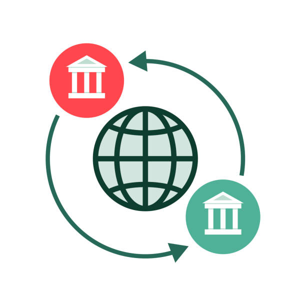 ilustraciones, imágenes clip art, dibujos animados e iconos de stock de wire transfer and payments isolated icon - transferencia bancaria