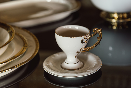 Golden handle luxury elegance coffee cup luxury set