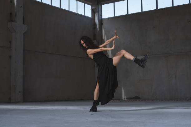 istock Young Female Dancer in a Black Dress 2076233128