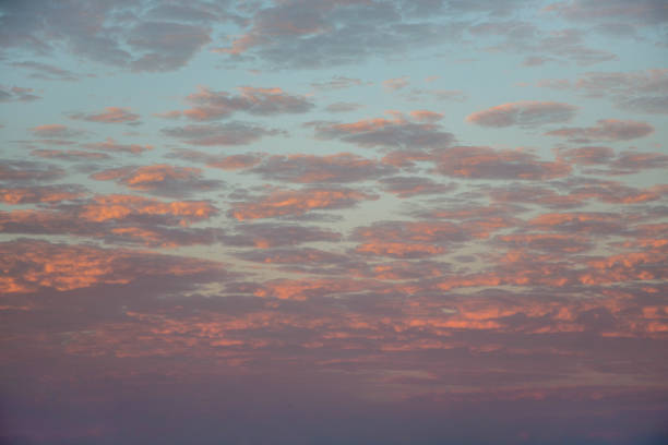 Landscape of sunset sky with pink clouds.