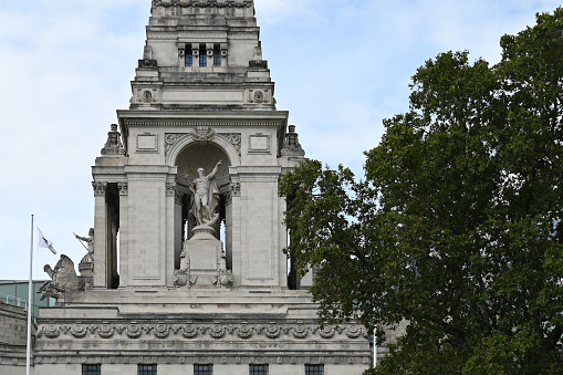 London, UK, 13 August 2023:  Memory of merchant seafarers in \nTrinity Square, London