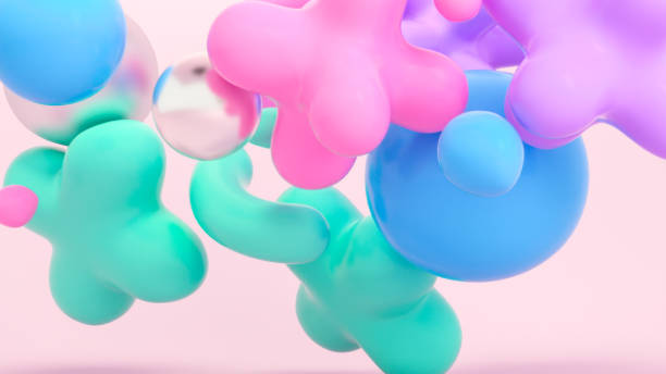 istock 3D Colorful Floating shapes background 2076262910
