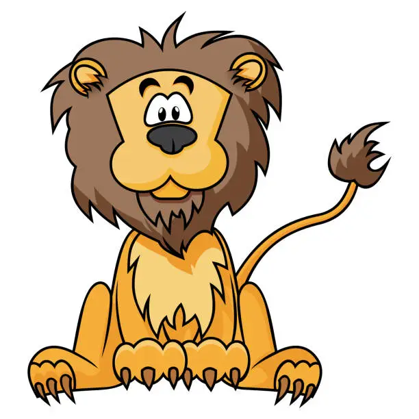 Vector illustration of Cute Lion character