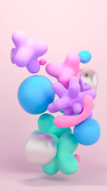 istock 3D Colorful Floating shapes background 2076263973