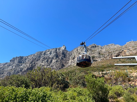 Sunny summer morning with the cable car, from the lower station