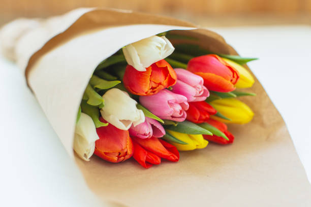 istock Bouquet of tulips. Spring flowers. 2076330455