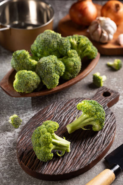 istock Fresh green organic broccoli on the table. 2076340387