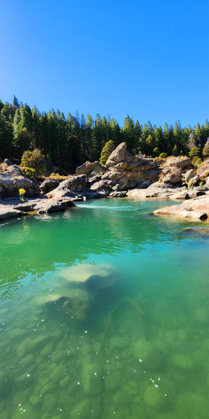 istock Crystal clear lake with a beautiful nature landscape 2076355253