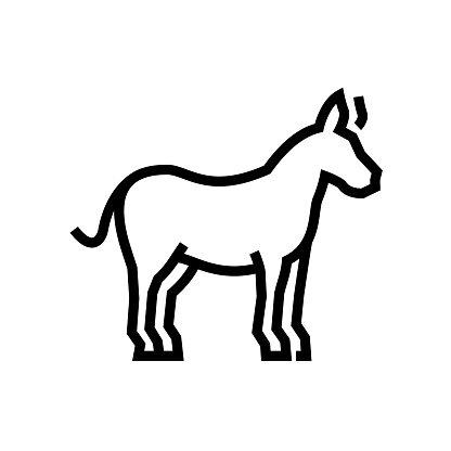 Farm Animals and Donkey Line Icon