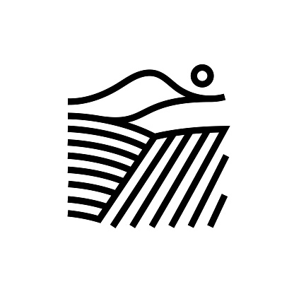 Farm Field and Agriculture Line Icon