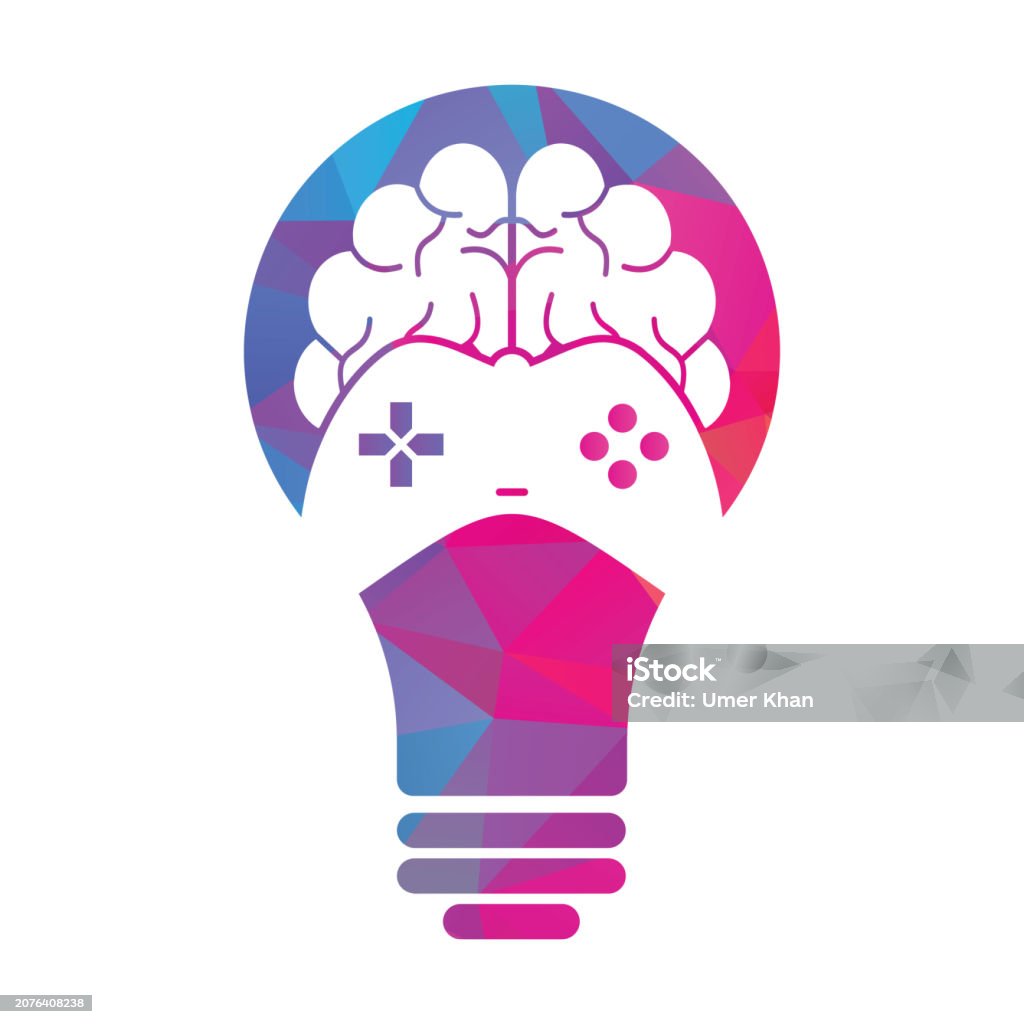 Brain Vector Game Brain Game Bulb Shape Concept Logo Vector Illustration Stock ...