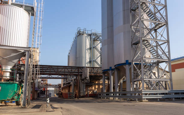 istock Brewery silos or tanks typically use for storing barley or fermented beer. 2076408248