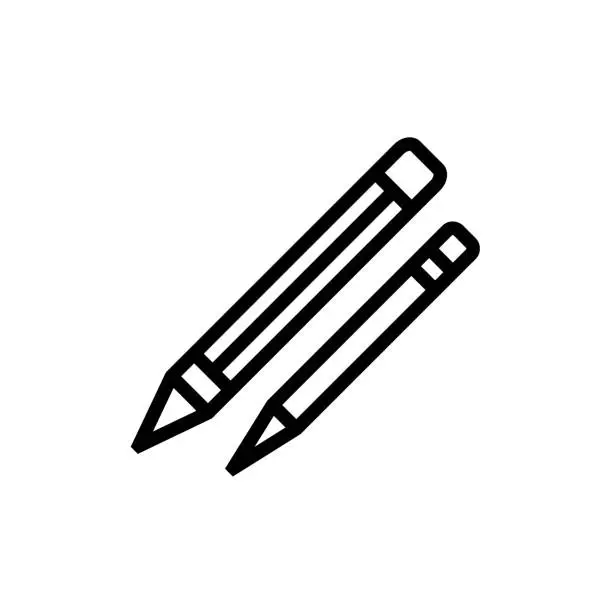 Vector illustration of Pencil Line Icon