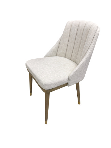Cushioned chair with clipping path on white background