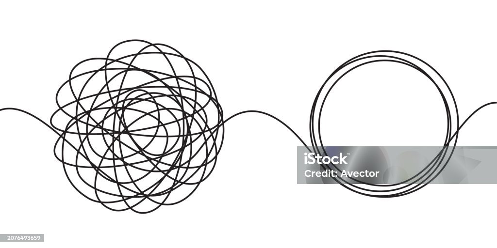 Hand drawn scrawl sketch or black line spherical abstract scribble shape. Vector chaotic doodle circle drawing of tangled thread or clew knot Chaos stock vector Hand drawn scrawl sketch or black line spherical abstract scribble shape. Vector chaotic doodle circle drawing of tangled thread or clew knot Chaos stock vector