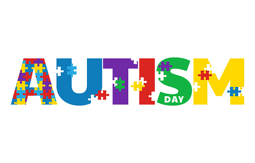 autism day letter with colorful concept. vector illustration