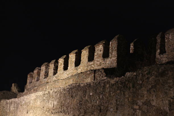 istock Nocturnal Majesty: Thessaloniki's Ancient City Walls Illuminated 2076548551