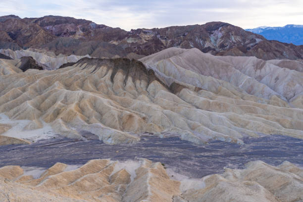 Several rock colors and badlands at Zabriskie's Point in Death Valley National Park.