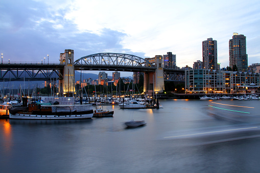 Vancouver at night from Granville Island