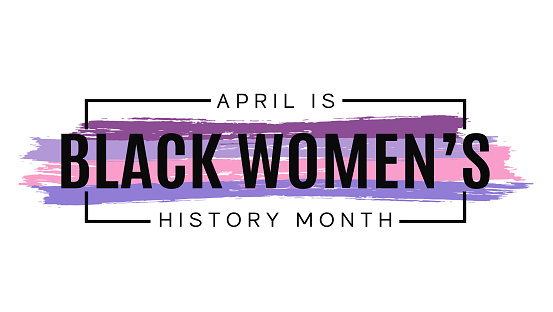 Black Women's History Month watercolor card, April. Vector illustration