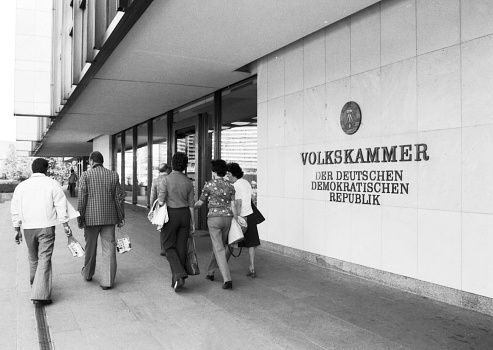 Entrance portal to the GDR People's Chamber in the Palace of the Republic on Marx-Engels-Platz in Berlin - GDR.