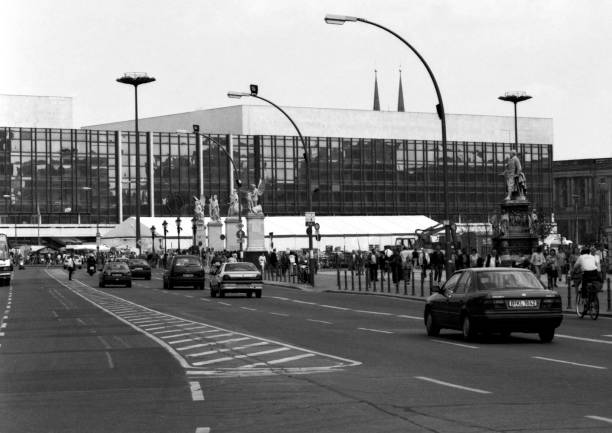 View from the Palace Bridge over the Palace Square to the Palace of the Republic of the GDR on the former Marx-Engels-Platz - Germany.