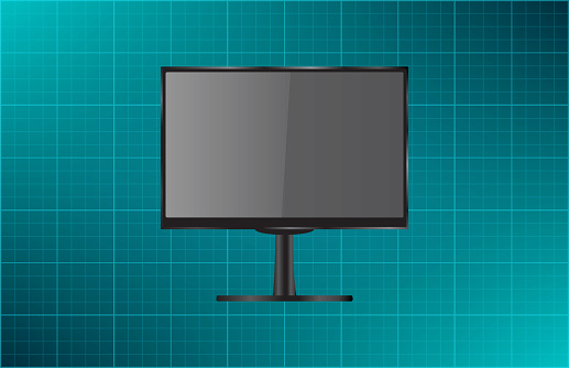 Display monitor vector mockup. Vector illustration