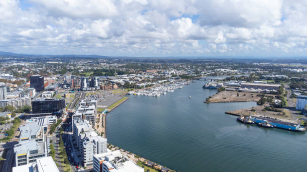 istock Aerial view over the Hunter River coastline at Newcastle Australia 2076760418
