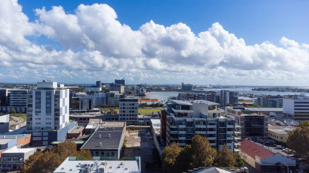 istock Aerial view over the Hunter River coastline at Newcastle Australia 2076760425