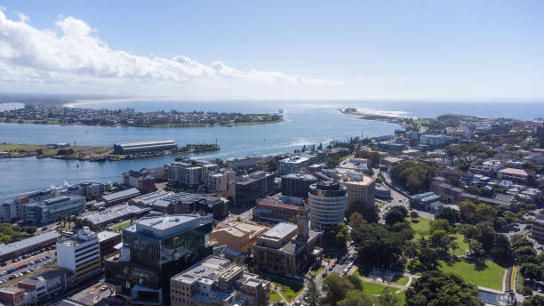 istock Aerial view over the Hunter River coastline at Newcastle Australia 2076760426