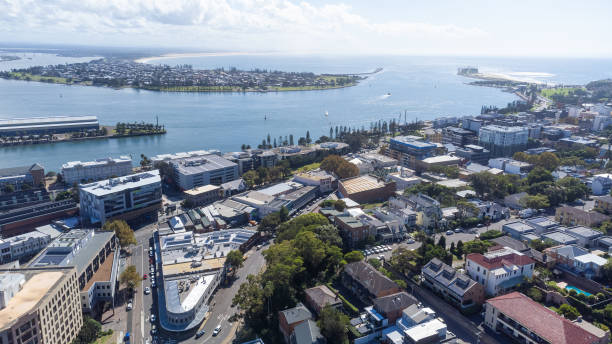 istock Aerial view over the Hunter River coastline at Newcastle Australia 2076760433