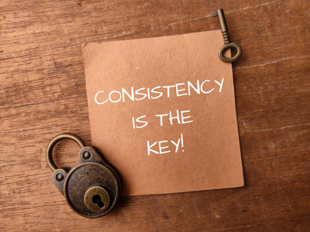 istock Padlock and brown card with the word CONSISTENCY IS THE KEY 2076807910