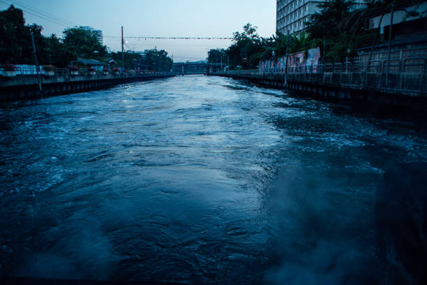 Close up of rocks in a canal