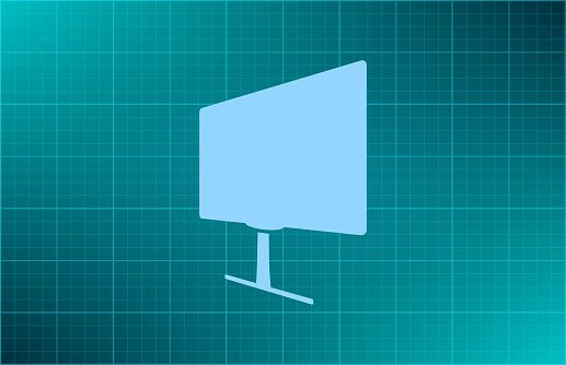 Display monitor vector mockup. Vector illustration