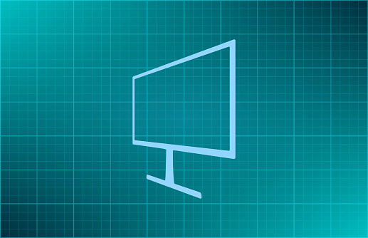 Monitor icon, vector illustration. Flat design style