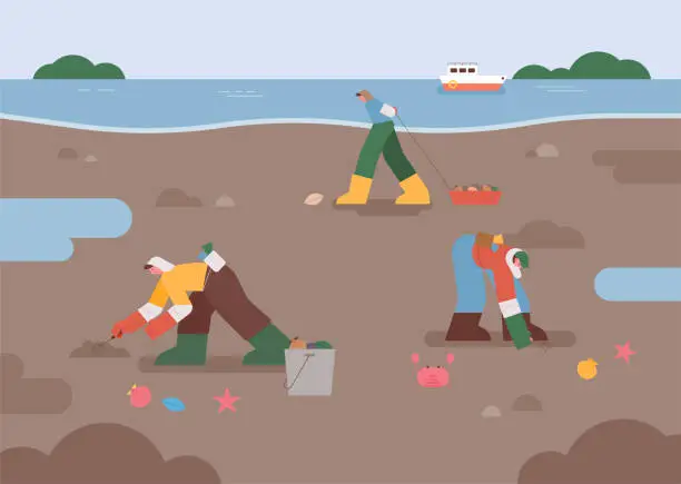 Vector illustration of fishing