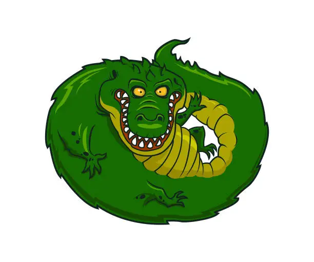 Vector illustration of Funny Alligator Crocodile Character Mascot