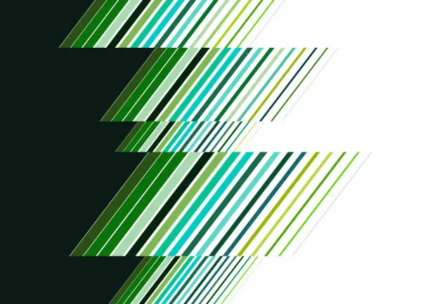 Vector illustration of Vector abstract green to white grids thin broken lines trendy transition Toned image background